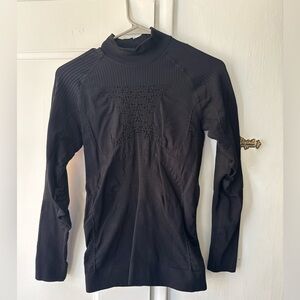 Men's Black Turtleneck Seam-Detail Performance Sweater